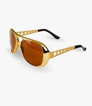 Toys Rockstar 50s, 60s Style Aviator Shades, Gold Celebrity Sunglasses —